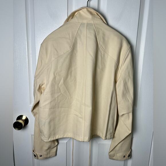 Rag & Bone Trail Long Sleeve Cotton Crop Jacket in Ecru Beige S - Picture 6 of 9